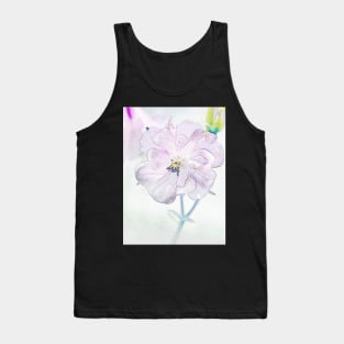 Pink Pencil Columbine Flower Tank Top